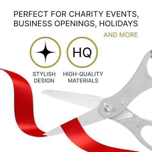 20" Giant Ribbon Cutting Scissors Silver ? Large Grand Opening Ribbon Cutting Ceremony Shears Grey Scissors Heavy Duty for Grand Openings Ceremonies Special Events & Inaugurations