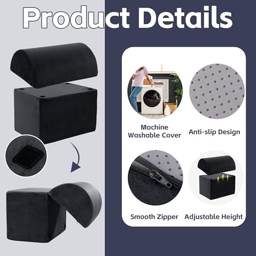 ROYALAY Adjustable Foot Rest for Under Desk at Work, Foot Stools for Under Office Desk, Ergonomic Leg Rest, Black