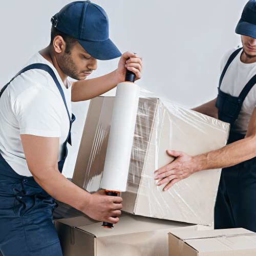 JARLINK 2-Pack Heavy Duty 15" x 1000' Shrink Pallet Wrap with Handles, 60 Gauge Orange Handles
