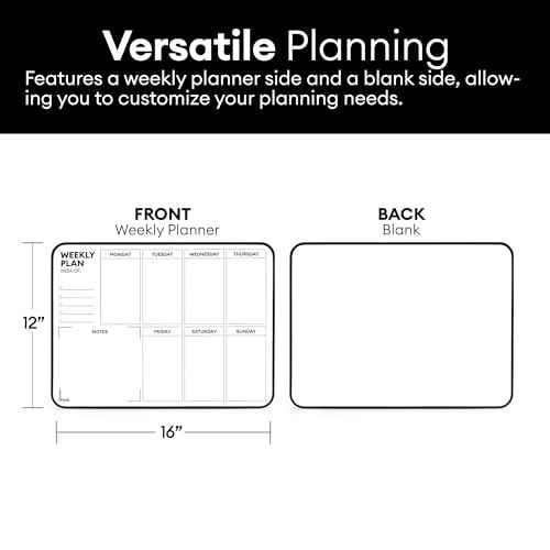 Double Sided Weekly Dry Erase Board with Stand 16"x12", to-do List White Board Calendar Dry Erase, Desktop Whiteboard Calendar, Schedule Board, Message Board, Menu Board for Home Office
