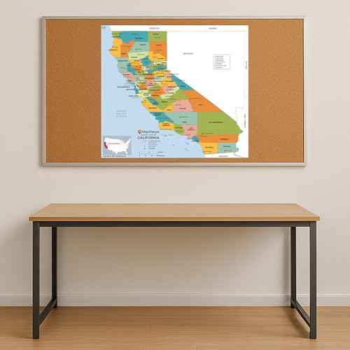 California Counties Map - Large - 48" x 43.25" Paper