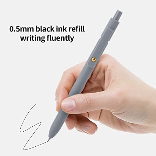 Morandi Ddaowanx 6-Pack Retractable Gel Pens 0.5mm Quick-Dry Black Ink