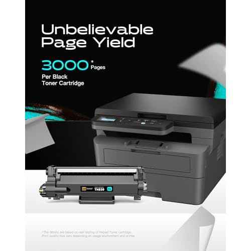 Compatible TN830XL TN830 Toner Cartridges Replacement for Brother TN-830XL TN 830 with DCP-L2640DW MFC-L2820DW HL-L2400D HL-L2460DW HL-L2405W HL-L2465DW HL-L2480DW Printers (2 Pack, Black)