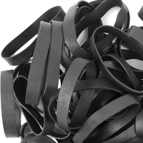 AMUU Black Rubber Bands Size 84, 50 Pack – Flat 9cm x 12mm