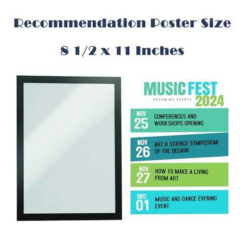 24Pc Mangetic Sign Holder,8.5x 11 Magnetic Display Frame For Document,Plastic Outer Frame wz Magnet Border work on Metal Iron Magnet Surface