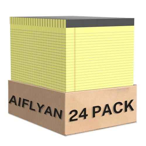 24 Pack Legal Pads 8.5 x 11 College Ruled Writing Pads, 720 Sheets Legal Note Pads 8.5 x 11 Narrow Ruled Lined Paper Pads, Perforated Notepads Notebook Yellow Paper Tablets 30 Sheets Per Notepad