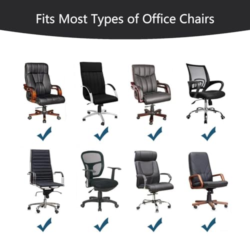 DVLOL Large Chair Cover for Office Desk (Black, No Armrests) – Anti-Dust Protector