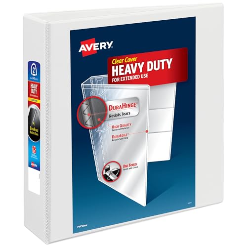 Avery Heavy-Duty 3 Ring Binder 2 Inch White EZD Rings - Model 79192