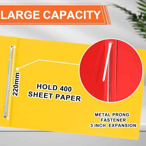 gisgfim 12 Pcs 11'' x 17'' Pressboard Report Cover 3" Capacity Metal Prong Paper Fastener with Compressor Presentation Binder Folder to Neatly Bind Reports Proposals Transcripts Document