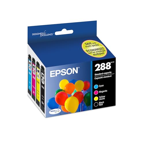 EPSON 288 DURABrite Ultra Ink Standard Capacity Black & Color Cartridge Combo Pack (T288120-BCS) Works with Expression XP-330, XP-430, XP-434, XP-340, XP-440, XP-446