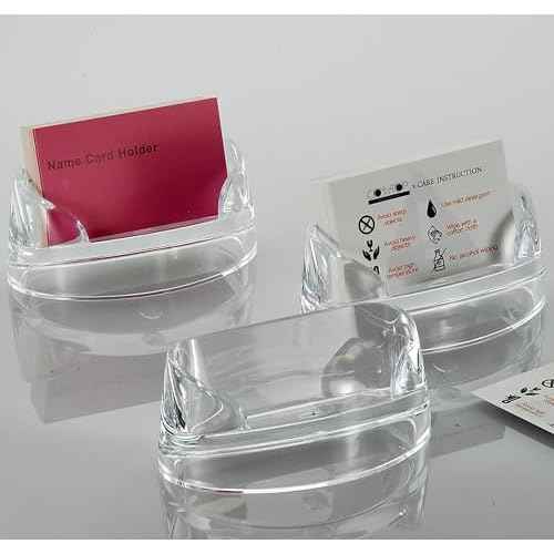 Acrylic Card Holder, 3 Pack of Business Card Holder | Office Supplies, Desk Accessories | Brighten Up Your Table- Clear, 3 Pack