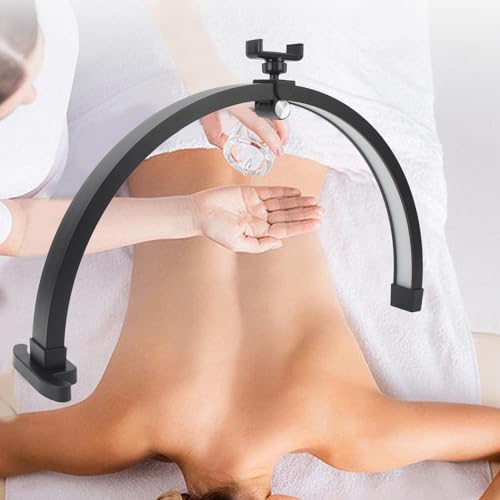 22 Inch Half Moon Nail Desk Lamp Touch Key Half Moon Fill Light Foldable 20W Nail Lamp Desktop Table Lamp with Phone Clip (US Plug)