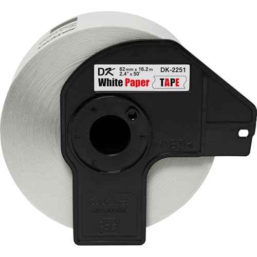 Brother Genuine DK-2251 Continuous Length Replacement Labels, Black/Red Label on White Paper Tape, Engineered with Excellence, 2.4¡± x 50 feet, 1 Roll per Box
