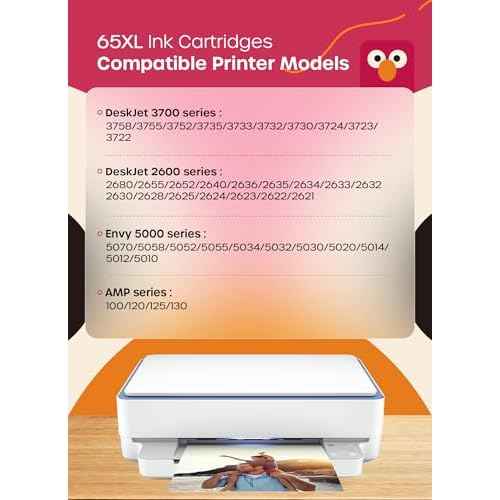Kuva Remanufactured 65XL Ink Cartridges Replacement for Ink 65 Ink 65XL 65 XL for Envy 5055 5058 DeskJet 3755 2655 3752 3720 3722 3723 3758 2652 2622 2624 Printer (1 Black,1 Tri-Color)