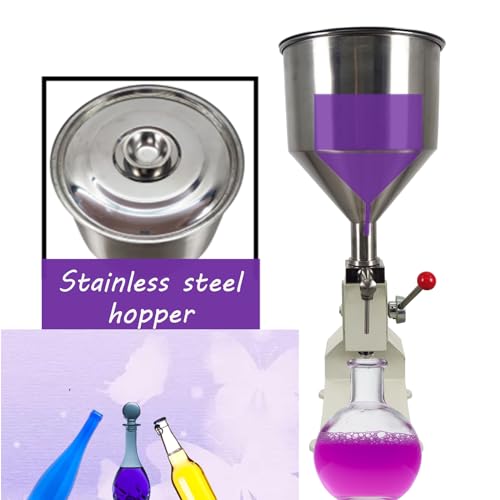 Manual Liquid Filling Machine 10L Hopper Stainless Steel Bottle Filler 5-60ml