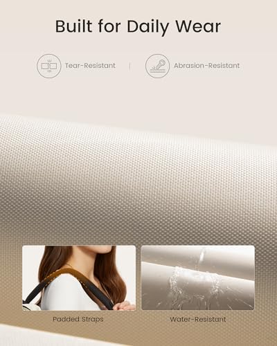 LOVEVOOK 15.6 Inch Waterproof Laptop Backpack for Women - Beige-Black