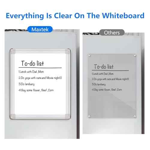 Magnetic Dry Erase Board for Refrigerator, 13.8"x11.8" Small Whiteboard with Magnets, Mini Memo Boards for Kitchen, No-Scratch Rubber Coating & Easy-Clean Surface for Fridge, Wall, Locke