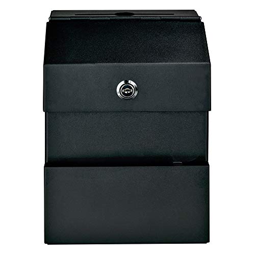 Mail Boss Locking Steel Suggestion Box Key Drop Box, Black