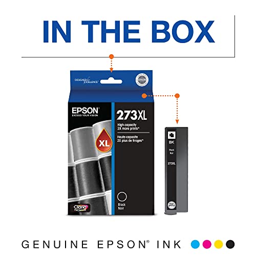 EPSON 273 Claria Ink High Capacity (T273XL020-S) Works with Expression Premium XP-520, XP-600, XP-610, XP-620, XP-800, XP-810, XP-820