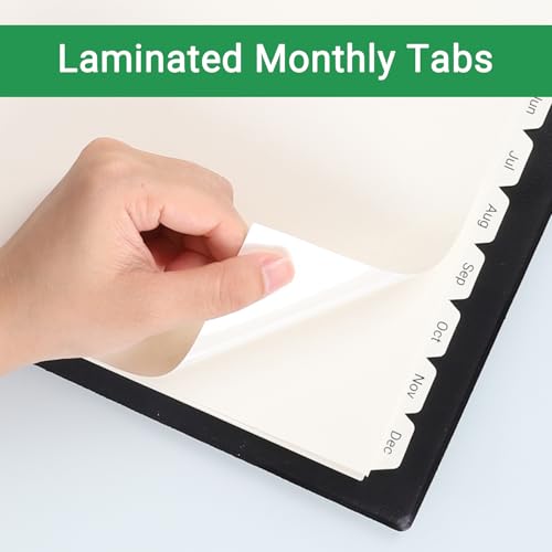 Suituts Refillable 3-Column Ledger Pad with 3-Ring Binder, Monthly Tabs, 100 Sheets