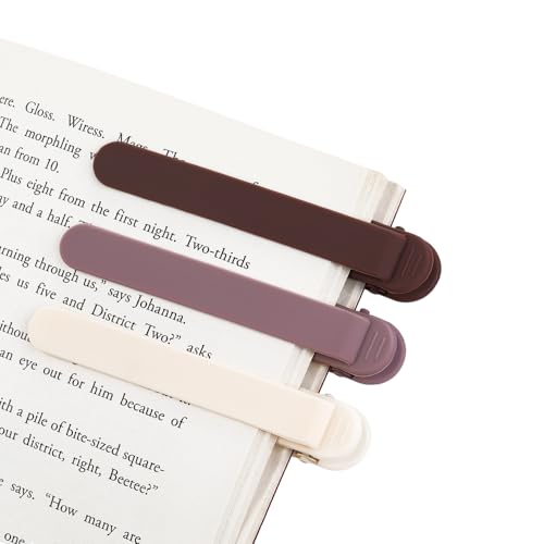 3Pcs Bookmark Book Marks, Silicone Book Marks for Reading Women Men Kids Book Lovers, Automatic Book Mark Smart Book Marker Clip Page Holder Reading Accessories School Supplies Gifts for Students