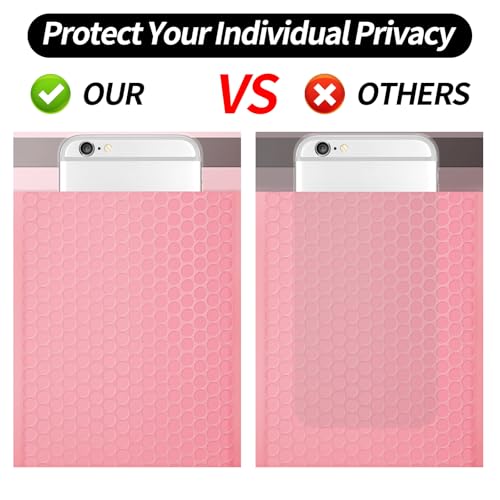 Skardeco 4x8 Inch Pink Bubble Mailers 40 Pack Self-Seal Padded Envelopes for Small Business Packaging (Pink, 4x8-40)