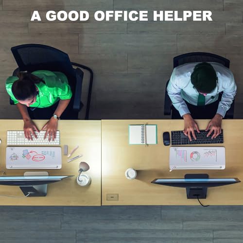 TSJ OFFICE White Desktop Glass Whiteboard with Drawer & Accessories - Small