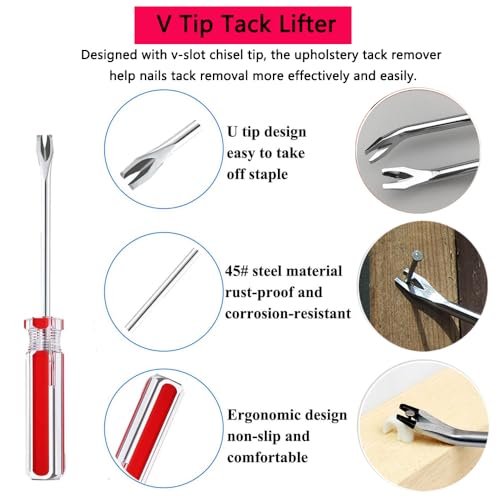 Upholstery Staple & Nail Remover Tool Set — 5 Pcs with Tack Pullers for Furniture & Photo Frames