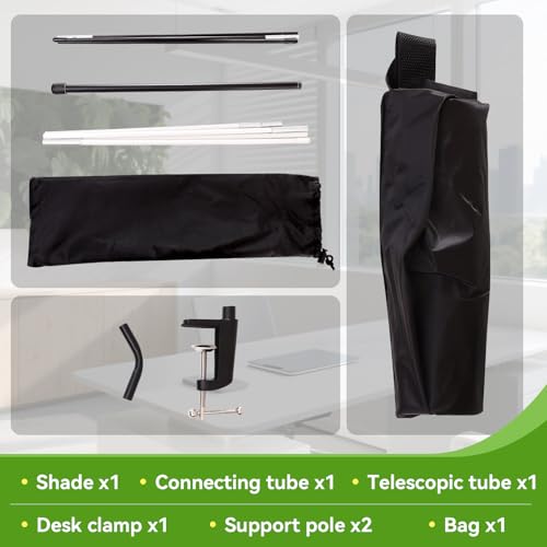 Adjustable Cubicle Shade Desk Canopy – 99% Light Blocking Privacy Screen for Partitions