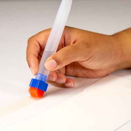Officemate Pencil Style Moistener with Wedge Sponge (97802) - Clear, Blue, Red