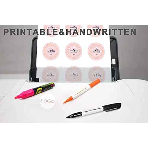 Mr-Label 2" Round White Synthetic Paper Sticker Label - Waterproof and Tear-Resistant - for Inkjet & Laser Printer - for Food Package | Bottle | Jar | Envelope (100 Sheets Total 1200 Labels)