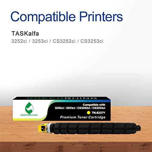 GREENRHINO Compatible Toner Cartridge Replacement for Kyocera TK-8337Y (1T02RLAUS0) Taskalfa 3252ci 3253ci CS3252ci CS3253ci (Yellow, 1-Pack)