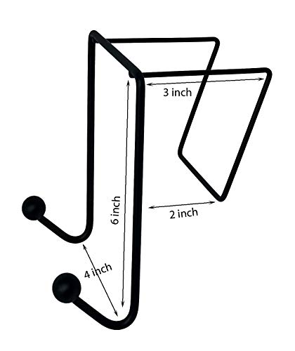 Tetra-Teknica CWH-02-2P Double Hook Space Addition for Partition Wall (Regular) - Black, Pack of 2