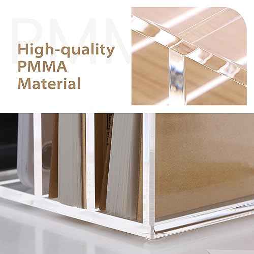 SANRUI Clear Desktop File Organizer, 5 Compartments Acrylic Office Document Sorter Mails Storage, Multifunction Letter Folder Racks Holders for Office,Home, School Desk Organization