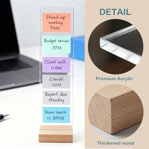 EFINLUKY Transparent 2-Pack Monitor Sticky Note Holder Acrylic Message Boards