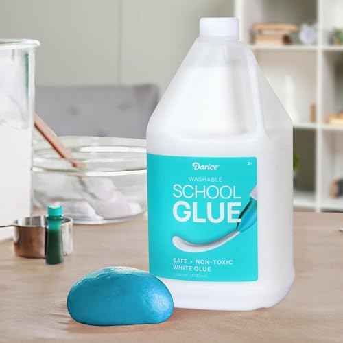 Darice School Glue ? 2-Pack 1 Gallon Craft Glues ? Washable and Safe Liquid Glue ? No Run Formula Dries Clear ? Multipurpose for Slime, Paper Mache, Arts and Crafts Projects, Back to School Supplies