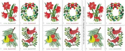United States Postal Service Holiday Cheer Forever Stamps Book of 20 First-Class Mail