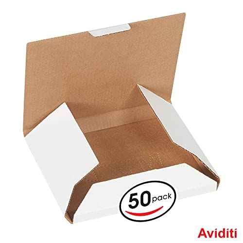 Aviditi MLRCD Corrugated CD Mailer, 5-5/8" Length x 5" Width x 7/16" Height, White (Bundle of 50)