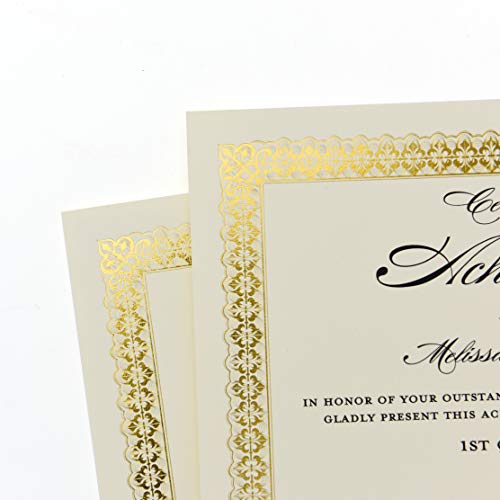 Gartner Studios Certificate Kit, 60 Black Certificate Holders and 60 Gold Foil Certificate Papers, Gold Foil Certificates and Black Certificate Holders Kit (54514)