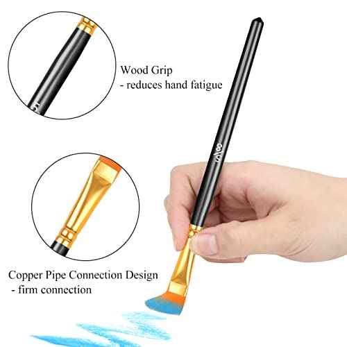 20 Pcs Paint Brushes, Acrylic Painting Brush Set, Watercolor Brushes, Acrylic Brushes for Oil Watercolor, Miniature Detailing, and Rock Painting