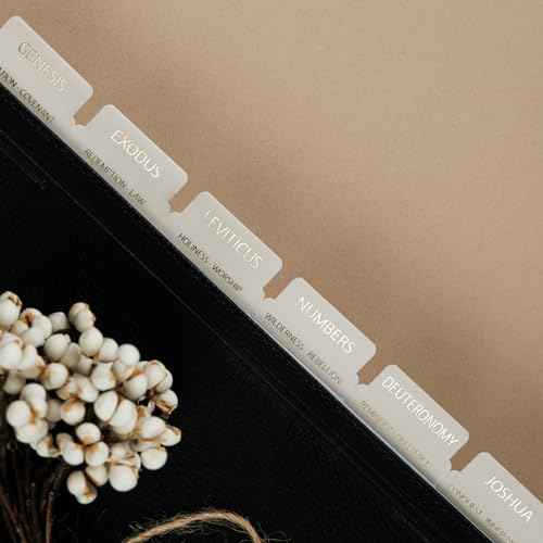 UPAFEXXI-Laminated Bible Tabs with Book Summaries(Gold Foil Embossed Lettering), Bible Tabs for Women and Men, Reposition Large Print Stickers, Easy to Read, 80Chapters Labels for Easy Navigation