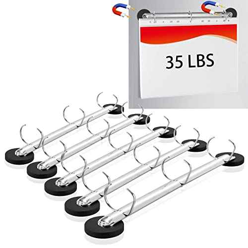 5 Pack Magnetic 3 Binder Rings 1 Inch D Ring Magnetic Hanging Binder Rings Locking Mechanism for Hanging 8.5 x 11 Inch Sheets Letter Size Paper (5)