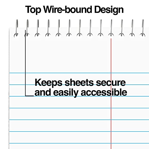 STAPLES TRU RED Steno Notepads, 6 x 9 Inch, Gregg Ruled, Top Wire-Bound Notebooks, Cardstock Cover, 80-Sheets, 12-Pack, White Paper