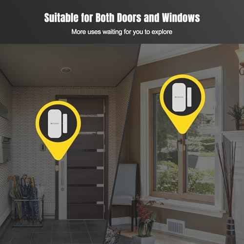 Retekess TH011 WiFi Door Alarms When Opened,Door Sensor,32 Chimes 5 Volume Levels,Rechargeable Door Chime for Business,2 Sensors 1 Receiver for Home,Dementia,Office