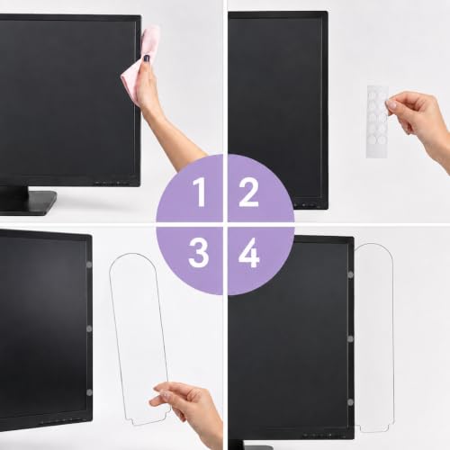 mmiishe Office1 Dual-Use Acrylic Monitor Memo Boards 2pcs with Stand & Sticky Notes