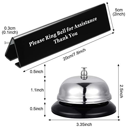 Boao Metal Desk Service Bell with Double-Sided Sign for Reception & Hotels