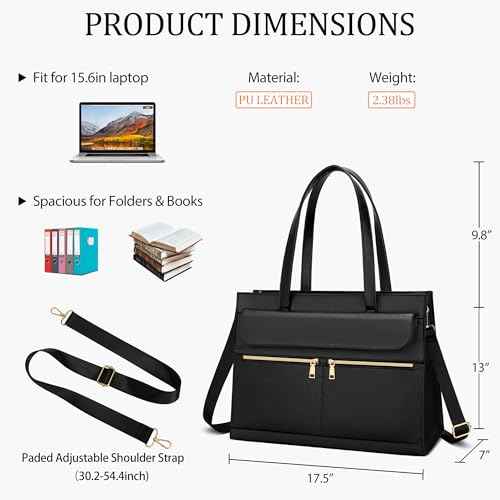 KKXIU 2-in-1 Laptop Lunch Tote Bag for Women, 15.6 Inch Insulated Leakproof Computer Bag, Large Work Purse for Office