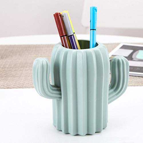 AIBEARTY 2 PCs Creative Cactus Shaped Pencil Holder Container Desktop Pen Brush Organizer Office Stationery Supplies Home Decor,Green+Pink
