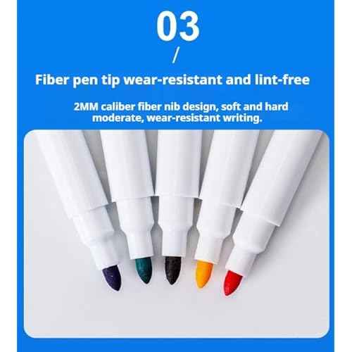 Fine tip Dry Erase Black Markers with Magnetic Cap and Eraser, Perfect for Dry Erase Boards and Whiteboards Pack of 8