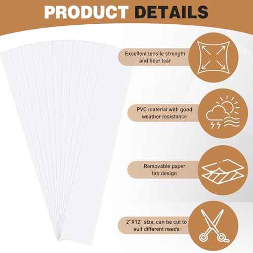 100 Pack Precut Return Tape Strips Clear Return Tape Sheets Banded Strips for Sealing, Packaging, Shipping, Mailing, Office, Home, Business, Warehouse Needs(2" X 12")